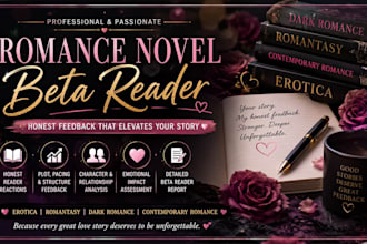 elevate your erotica, romantasy, dark and contemporary romance novel beta reader