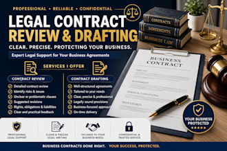 review and draft business contracts and legal agreements