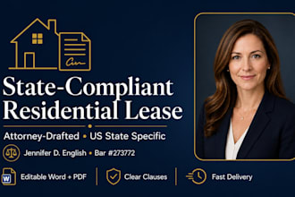 draft a state law compliant residential lease as a US attorney property law