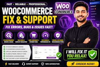 fix woocommerce errors, fix wordpress issues and bugs and critical site issues