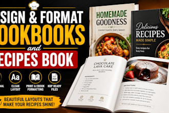 design and format cookbooks and recipes book