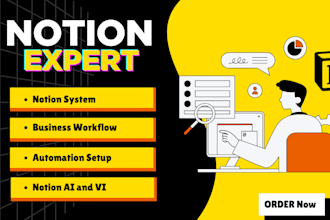 setup notion workspace, notion dashboard, notion template and CRM system