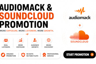 promote your audiomack or soundcloud music to real targeted listeners
