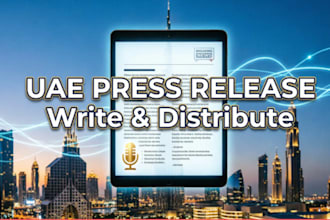 write and distribute a professional press release across top uae media outlets
