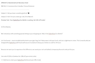 write a high converting e commerce email sequence