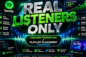 do organic music promotion  playlist placement real audience growth campaign