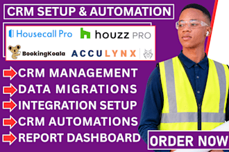 setup housecall pro acculynx and houzz pro CRM
