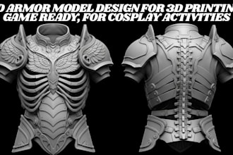 sculpt custom 3d armor model wearable armor design 3d mask helmet 3d printing