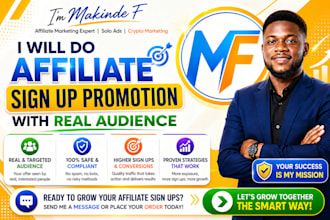 do affiliate sign up promotion with real audience