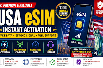 provide premium USA esim with instant activation fast data and support