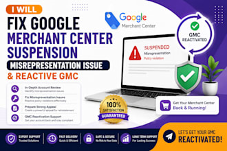 fix google merchant center suspension and reactive gmc