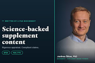 compliance health supplement content phd biochemist