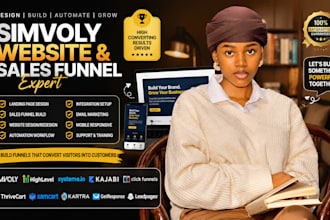 design simvoly landing page, sales funnel, website and gohighlevel funnel