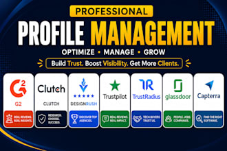 manage and optimize your clutch, g2, goodfirms, designrush, and capterra profile