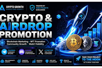 promote airdrop campaign and crypto marketing for token launch nft coin and web3