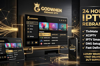 do a fast 24 hour iptv app rebrand for tivimate xciptv, smarters with dns setup