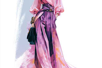 draw gulf clothing, modest fashion illustrations