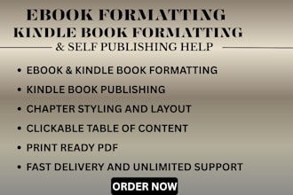 do ebook formatting, KDP formatting, kindle formatting, book layout design