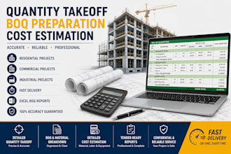 prepare sd boq and quantity, takeoff and cost estimation