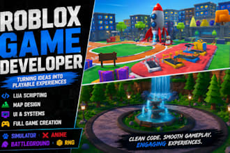 build roblox simulator game, anime game, battleground game and lua scripting