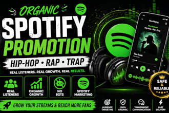 do organically spotify track promotion  hip hop, rap music promotion