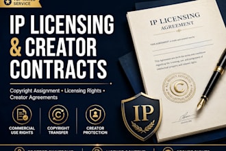 draft an IP licensing agreement, copyright assignment or creator rights contract