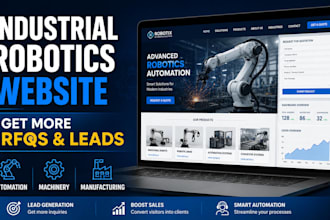 create industrial robotics website for automation and machinery brands