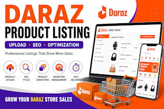 do daraz product listing, upload product and optimize listings