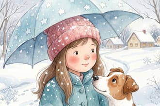 children storybook illustration, watercolor children storybook illustration