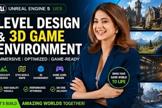 create immersive level design and 3d game environment in unreal engine 5 ue5