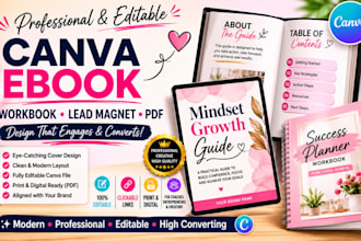 design editable canva workbook, digital planner, canva ebook, canva PDF ebook
