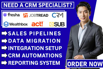 setup fresha, wealthbox, esub, act crm and jobtread crm