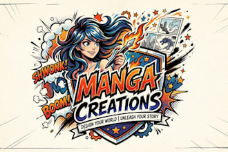 design a creative manga logo for your brand