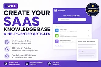 write saas documentation, help center, user guide and knowledge base