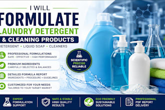 formulate laundry detergent, liquid soap, and cleaning products