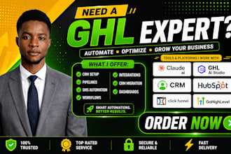 set up gohighlevel white label, ghl a2p, CRM pipelines and SMS automations