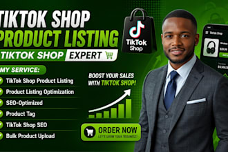 setup tiktok shop product listing, product optimization, product upload