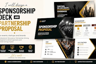 design a sponsorship deck and partnership proposal for events startups and brand