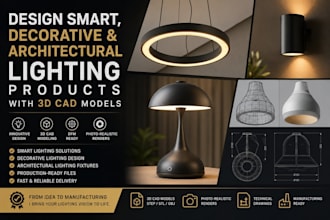 design modern lighting products with 3d cad models