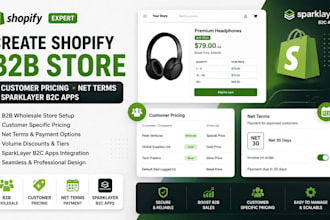 create shoplfy b2b store customer pricing net terms sparklayer b2c apps