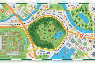 create custom vector maps, site maps, campground maps location maps