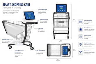 design ergonomic multifunctional shopping cart, smart cart, foldable cart design