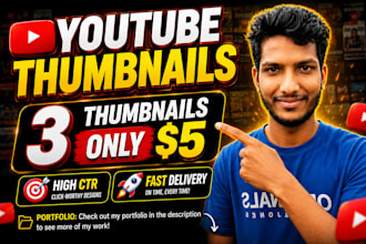 make professional view boosting youtube thumbnail in 2 hours