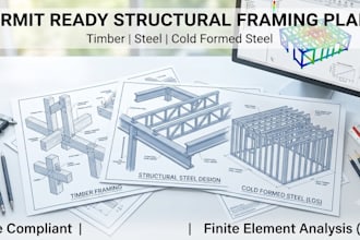 design timber, steel, and cold formed steel structural framing plans