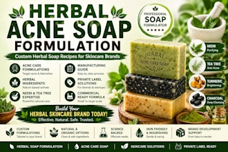 formulate herbal medicated soap for acne and skincare brands