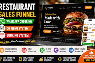 build restaurant sales funnel whatsapp ordering qr menu booking system website