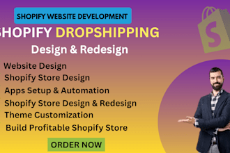 build shopify design or redesign shopify website design or redesign