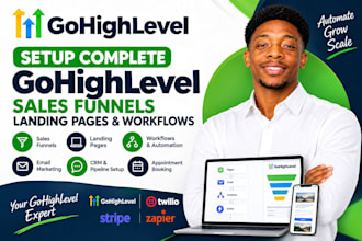 setup complete gohighlevel sales funnels landing pages workflows