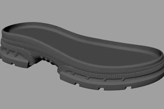 create realistic 3d shoe sole design, footbed and sock liner modeling