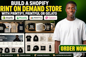 setup shopify print on demand pod store on printify, printful, gelato for tshirt